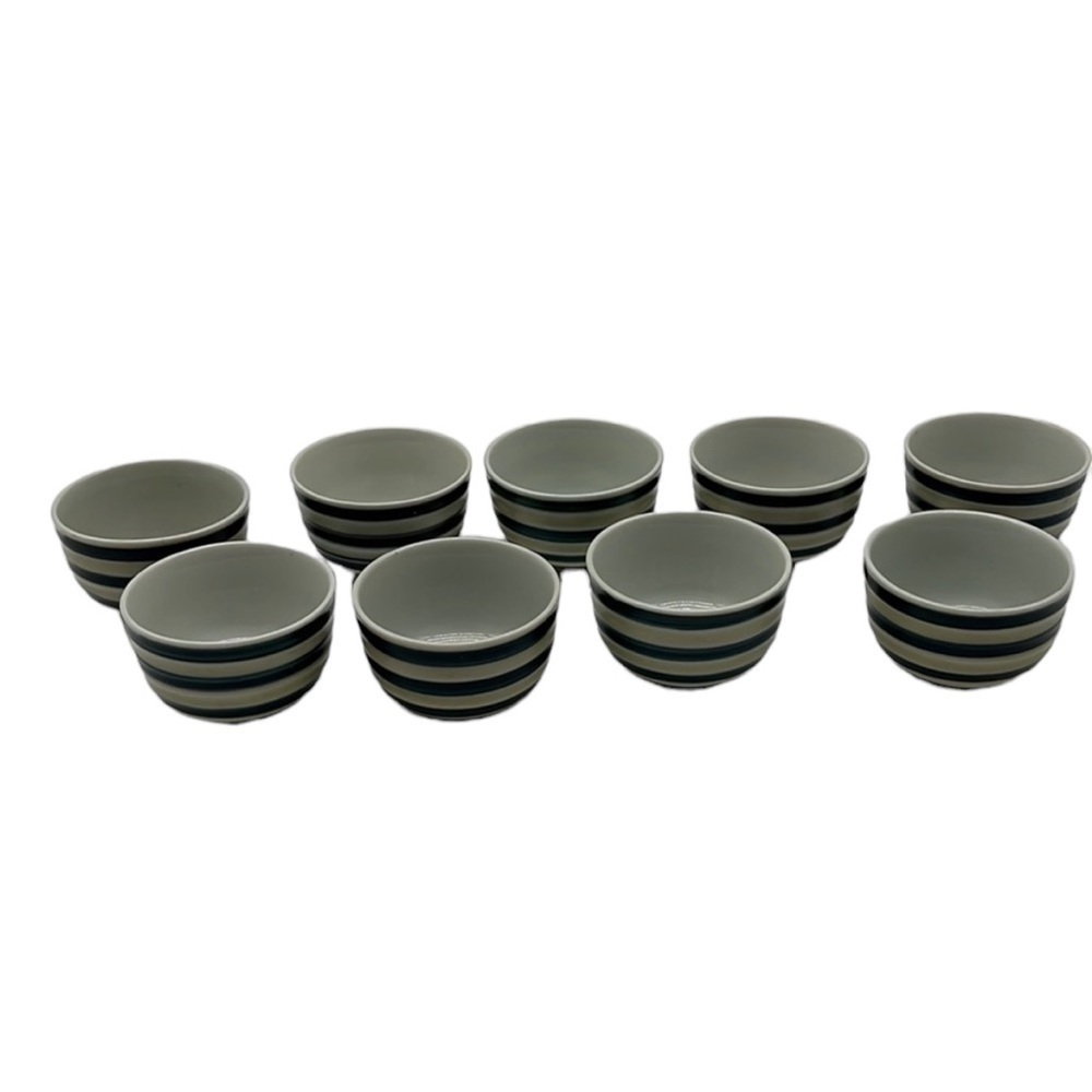 KA Striped Japanese Tea Cups Made In Occupied Japan Set 9